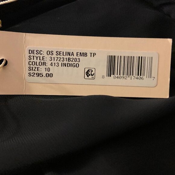 NWT - Rebecca Taylor Selena Navy Blouse, Size 10, 100% Silk - Picture 3 of 5